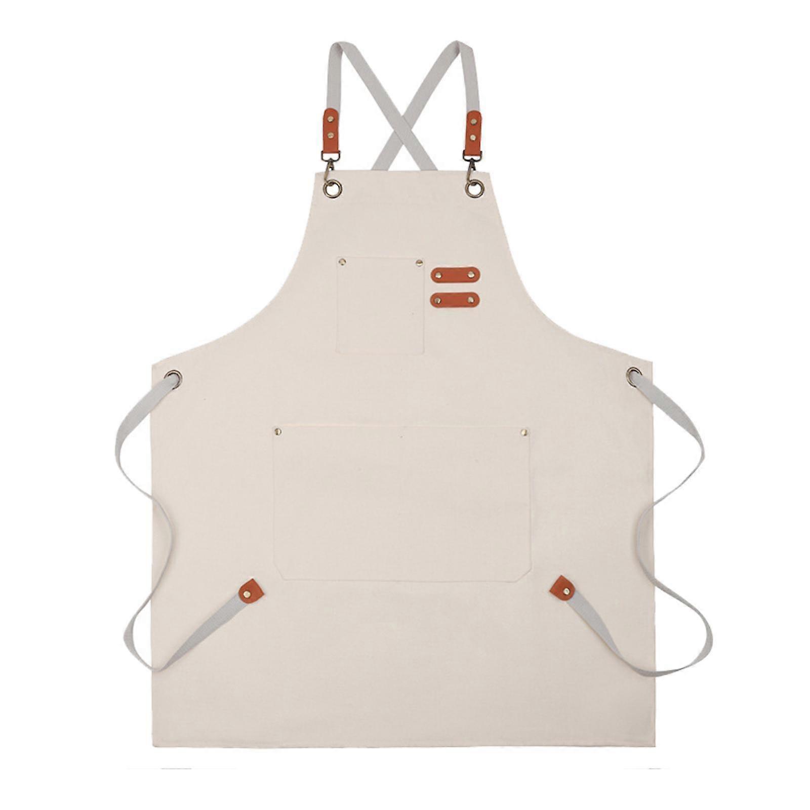 Canvas Apron Work Apron Serving Apron Adjustable Strap Kitchen Cooking Apron