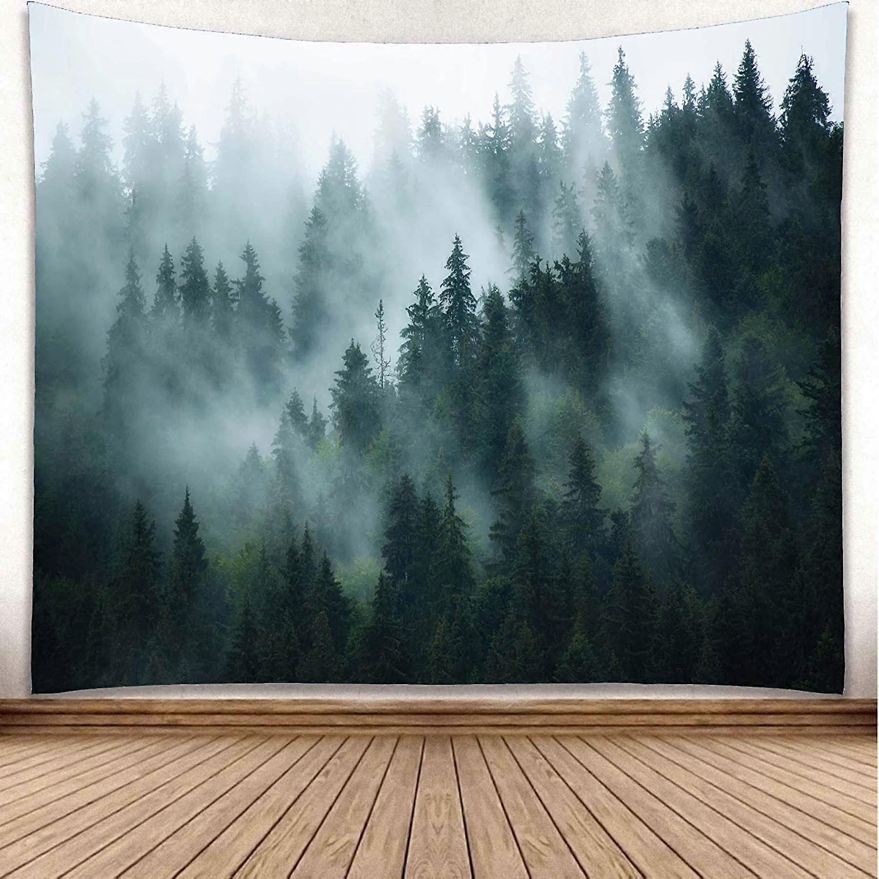 Misty Forest Dorm Tapestry 91x60 Inches Forest Theme Wall Decor For Dorm Room