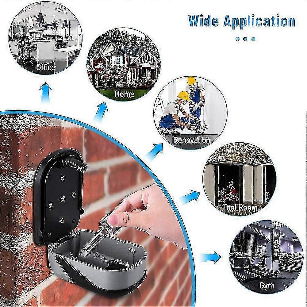 Secure Key Box, Large Wall Mounted Key Box For Indoor Outdoor, Key Safe