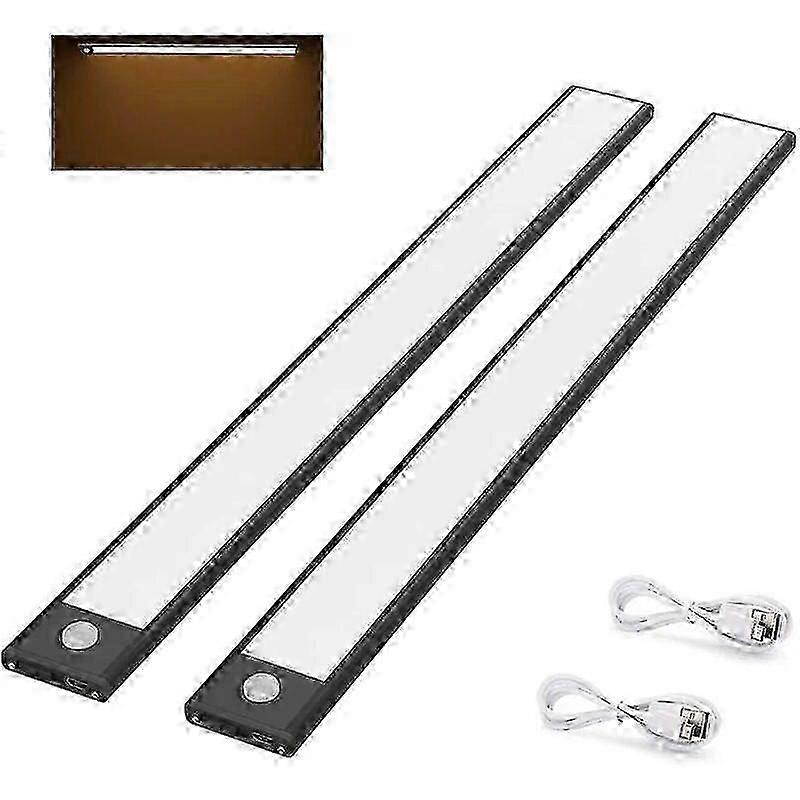 2 LED wardrobe lamp, 40cm, wireless, USB rechargeable