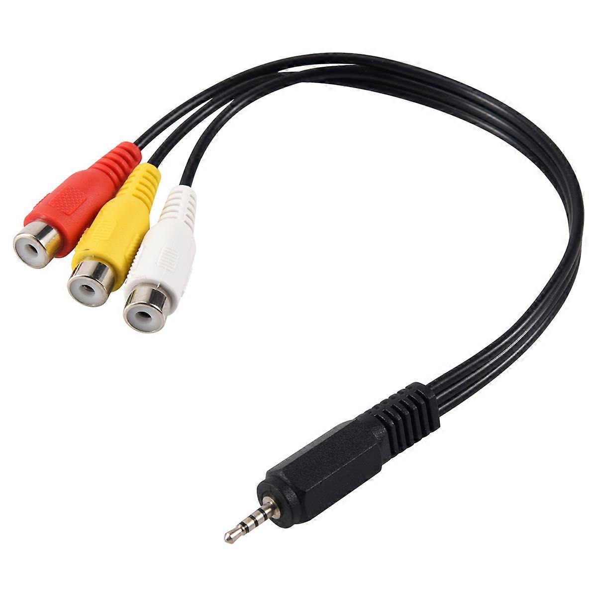 2.5mm Mini AV Male to 3RCA Female M/F Audio Video Adapter Cord