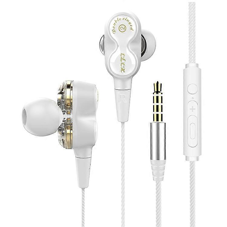 D12 1.2m Wired In Ear 3.5mm Interface Stereo Wire-Controlled HIFI Earphones Dual-motion Loop Running Game Music Headset With Packaging