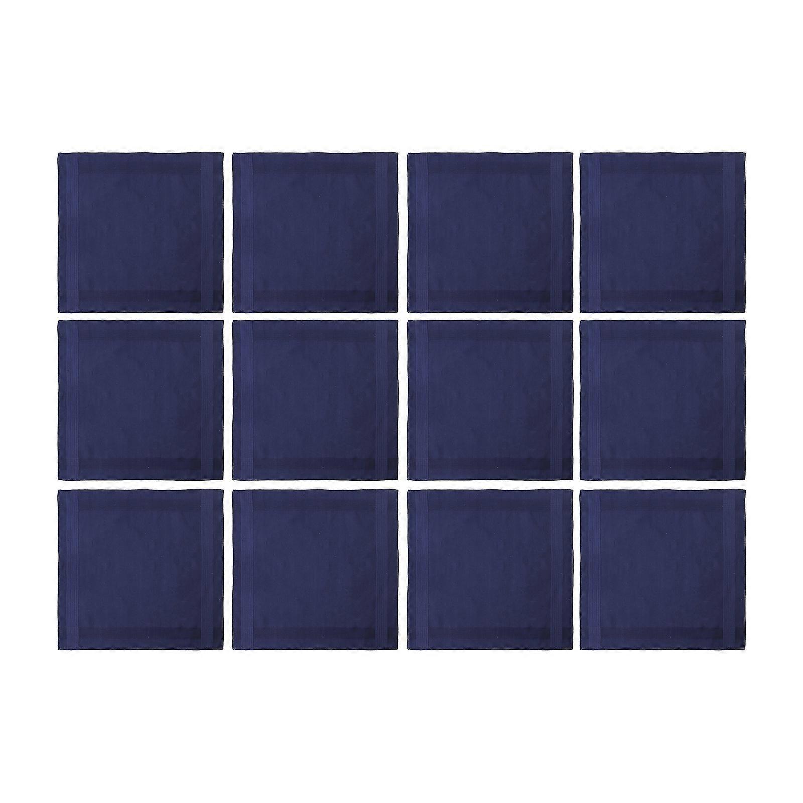 40x40cm Handkerchief for Men Casual Formal Use Pocket Cloth Breathable Square Handkerchief Towel for Gentleman 12PCS length blue