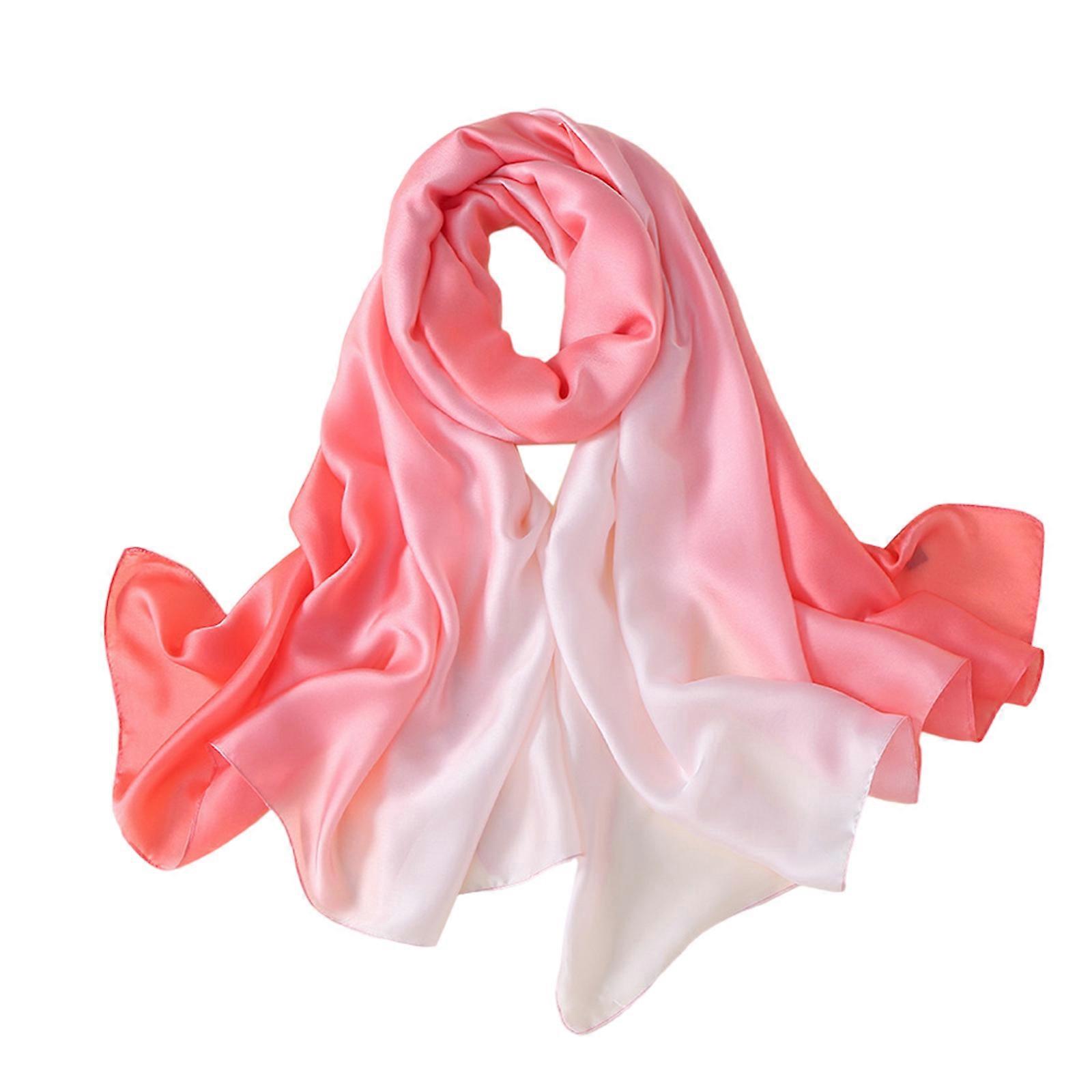 Écharpe du désert à la mode, sensation de soie, douce et confortable, adaptée à la randonnée, châle d’écharpe polyvalente de camping blanc rose