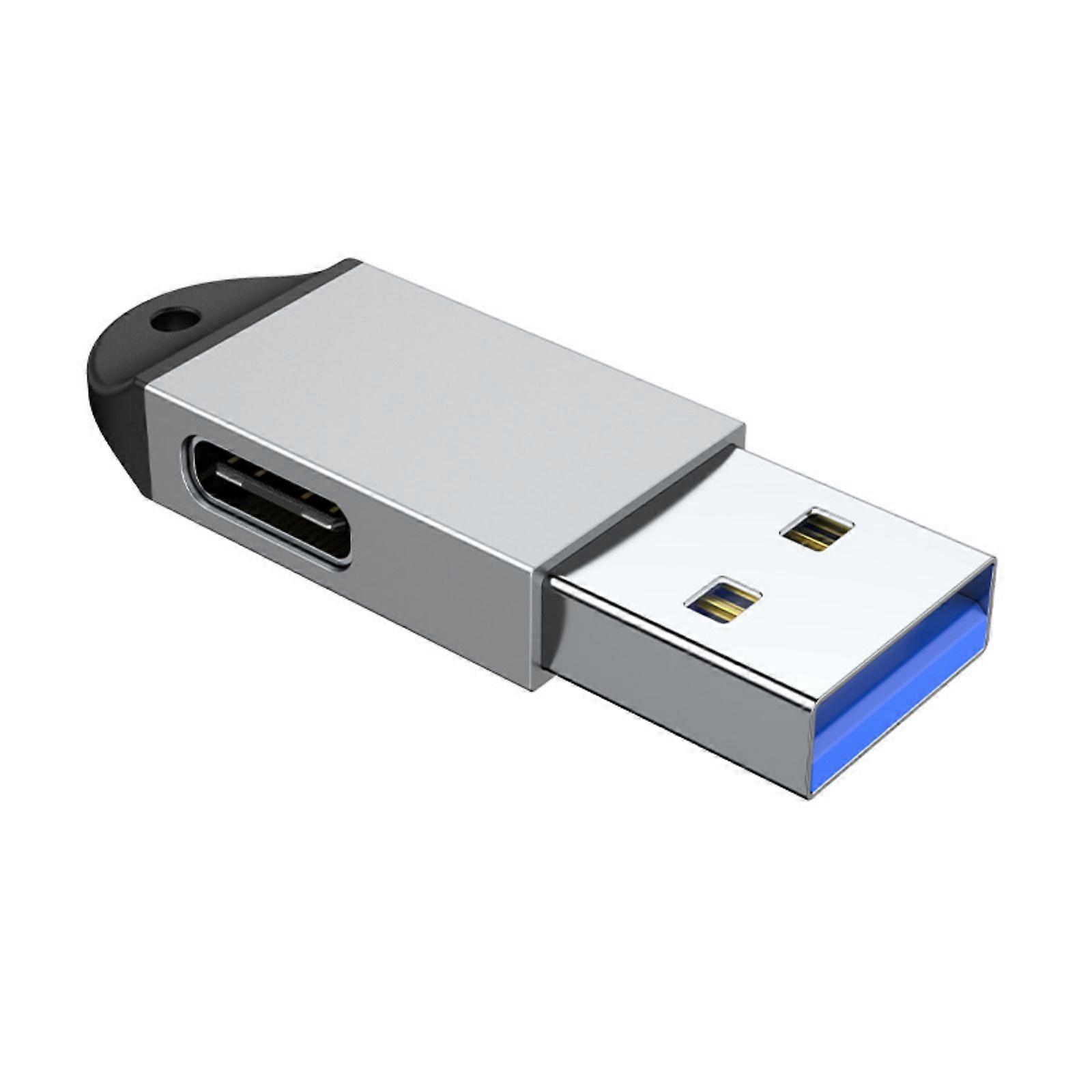 USB C to USB Adapter,Fast Speed Data Transmission & Charging Adapter Type C to USB3.0 Converter Side Port Adapter Silver