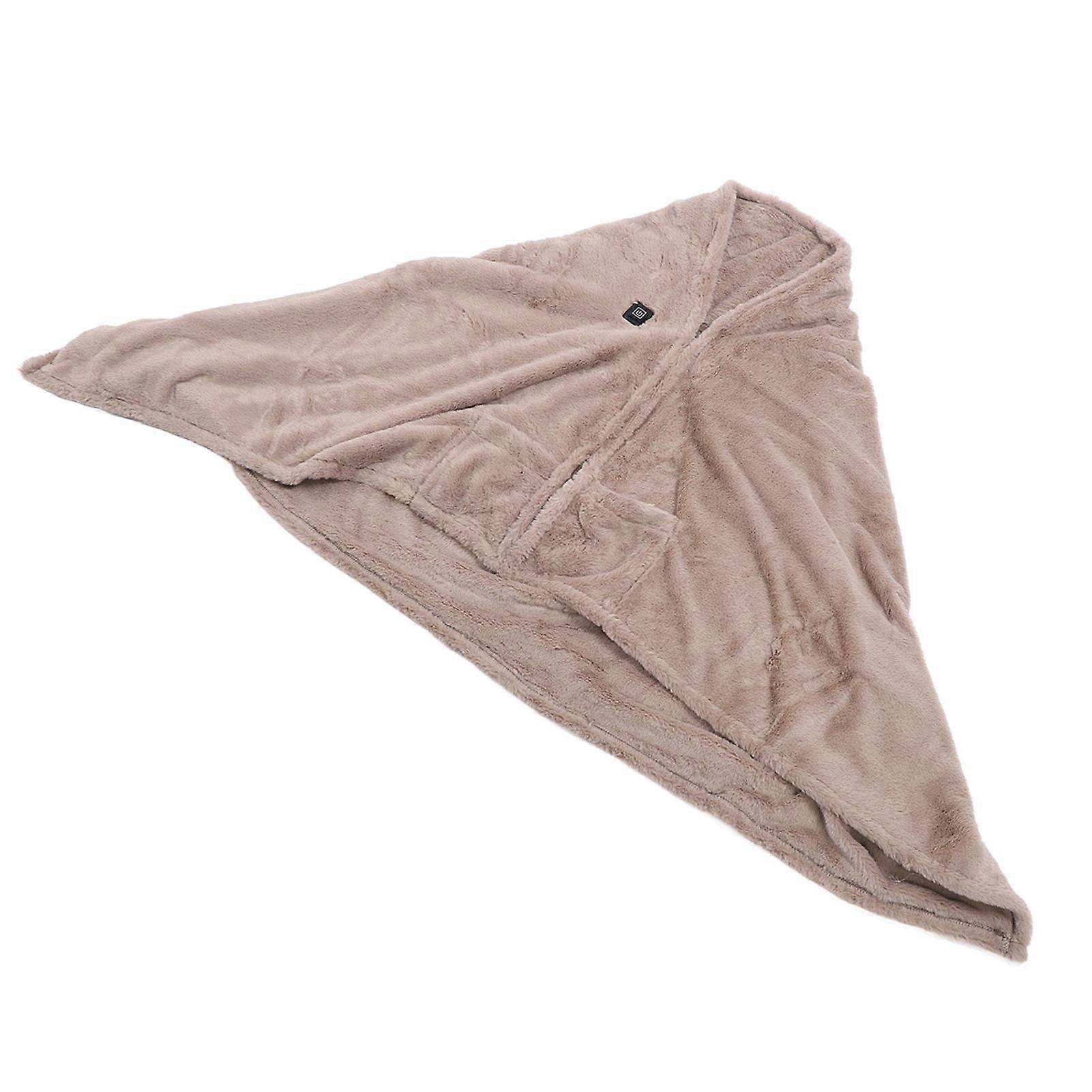 Wearable Heated Shawl 3 Levels Adjustable Cold Protection Soft USB Heating Wrap Shawl Electric Throw Blanket with Zipper