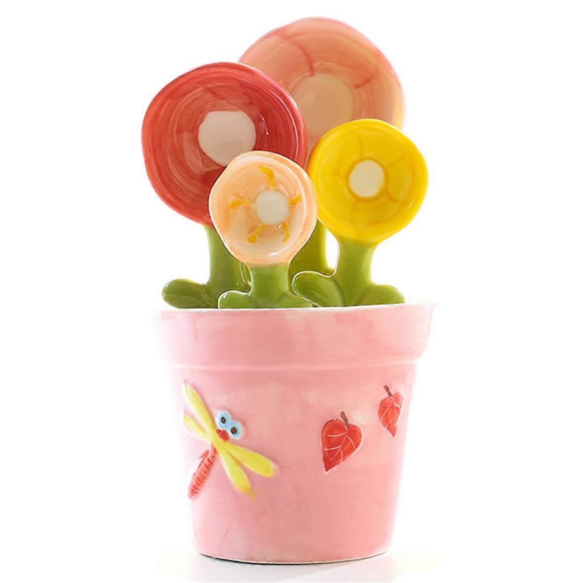 Ceramic measuring spoon baking food home kitchen Pink