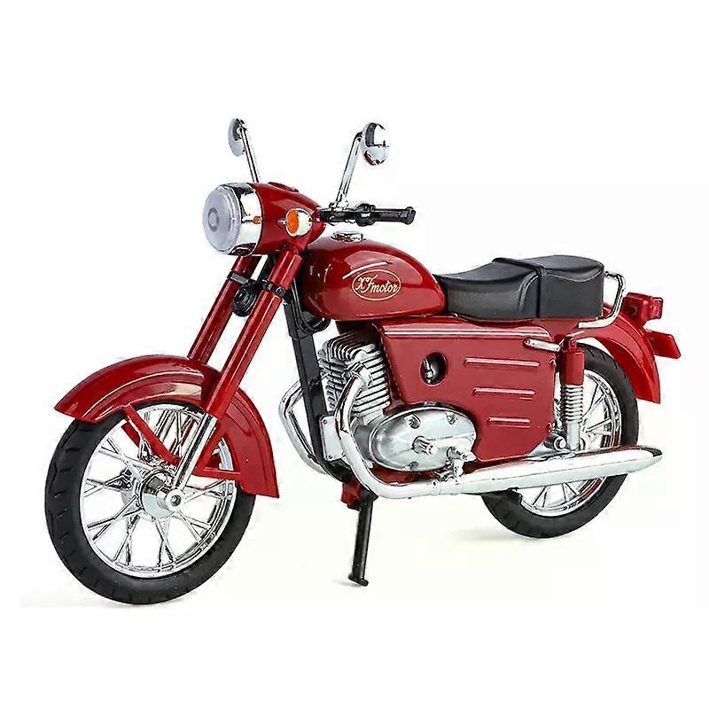 1/10 JAWA 250 سبيكة كلاسيكية ريترو دراجة نارية نموذج Diecast معدني شارع دراجة نارية نموذج محاكاة الصوت والضوء هدية لعبة طفل