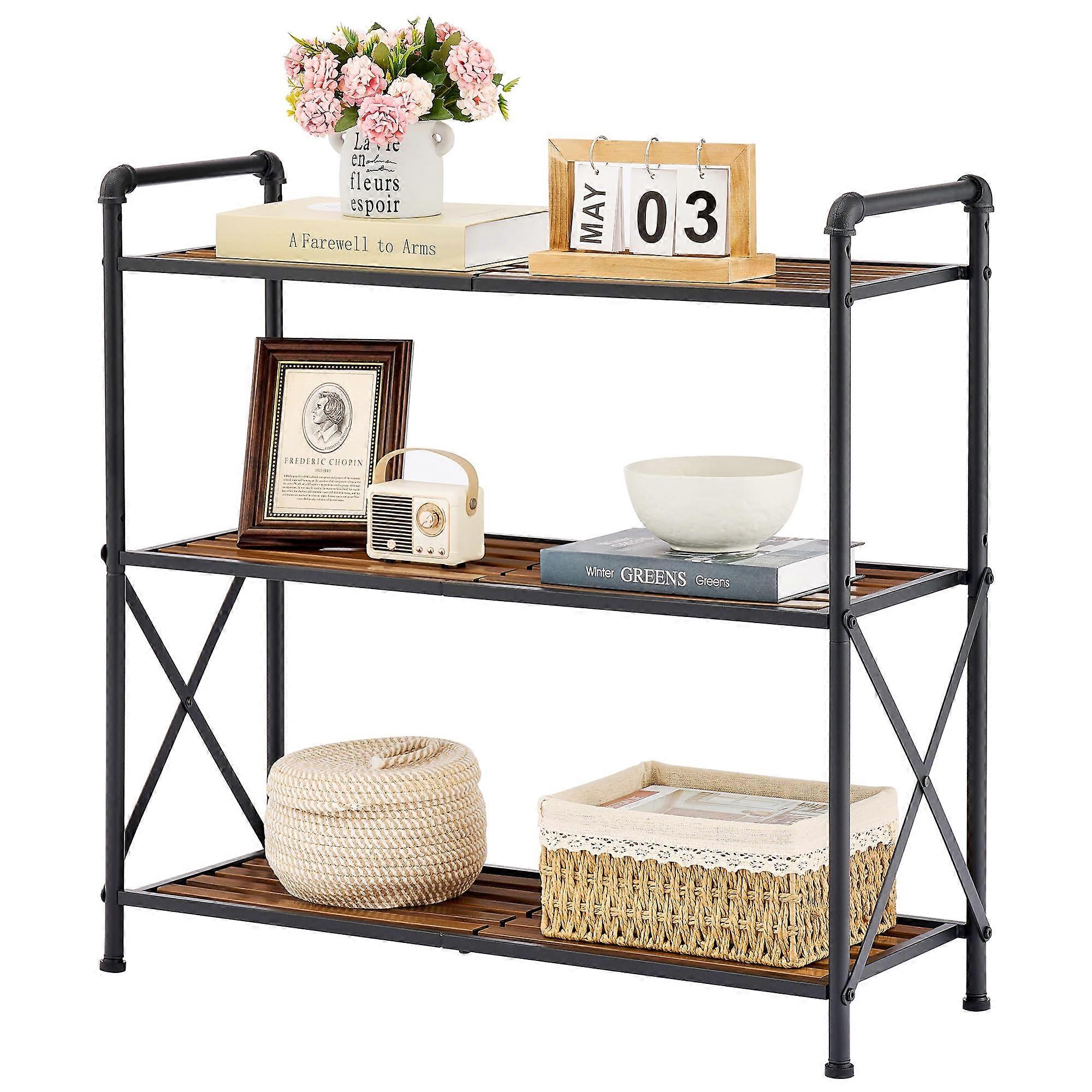 Extended Metal Tiered Bathroom Shelf Storage Rack, Black Industrial Style, Multi-Tier Organizer for Small Spaces