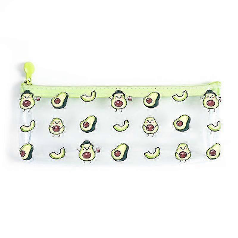 Transparent Avocado Cute Pencil Case for School Students & Office Use