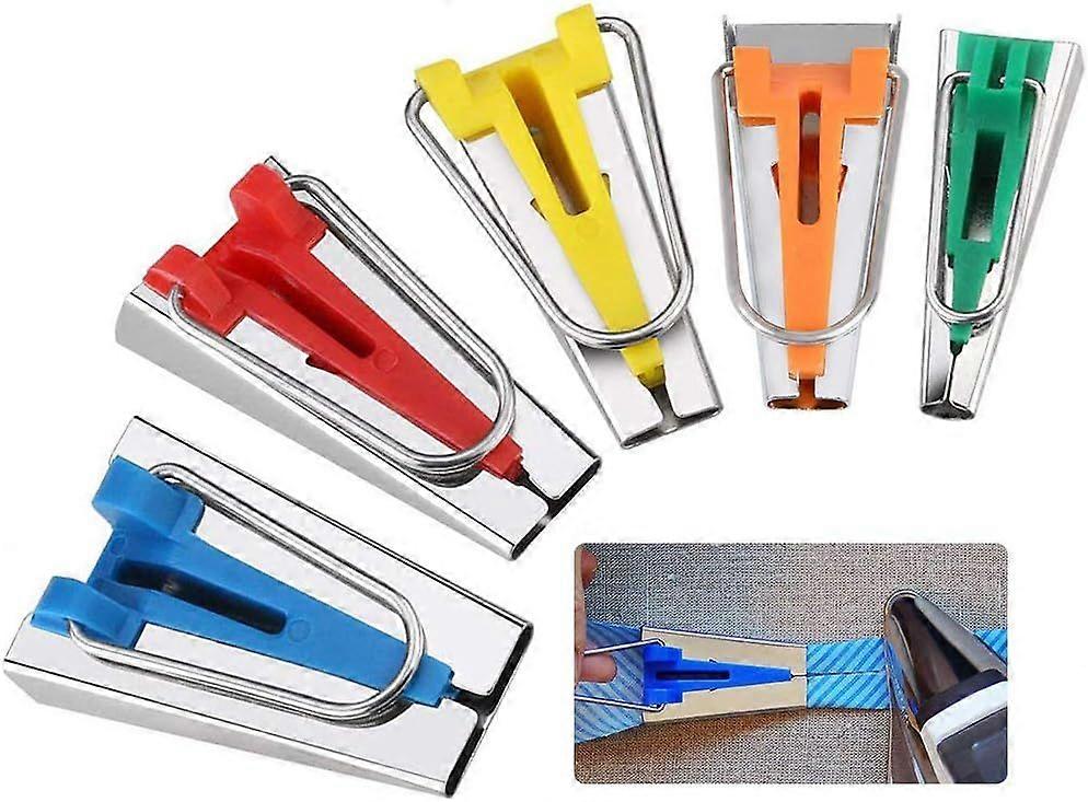 Fabric Bias Tape Maker Tool - 4 Sizes Sewing Quilting Multi-Colors