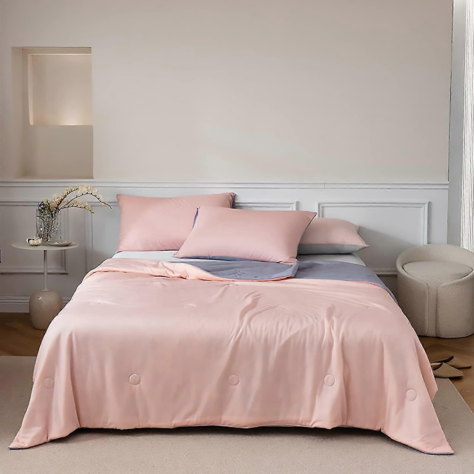 Pink Cooling Blankets, 150x200cm Cooling Summer Blanket for Kids/, Soft Comfy Reversible Thin Quilt