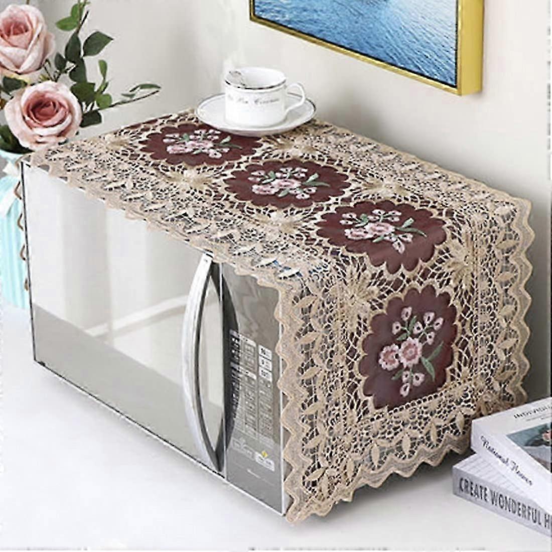 Egy darab mikrohullámú sütő védőburkolat, csipke mikrohullámú sütő védőburkolat (borvörös)