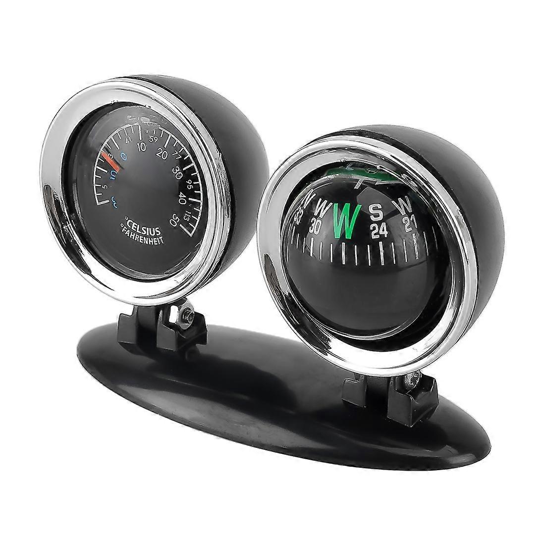 2 in 1 Guide Ball Car Guidance Compass Thermometer Cars Auto Dashboard