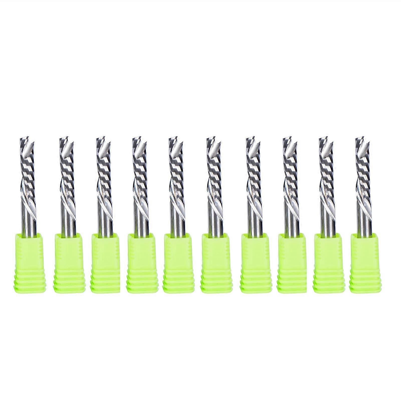 Metal 10Pcs 3.175/4/5/6/8mm Up Down Cut 1 Flutes Spiral Carbide End Mill Tool Milling Cutters for CNC Router Bit (Dimensions : 3.175x22)