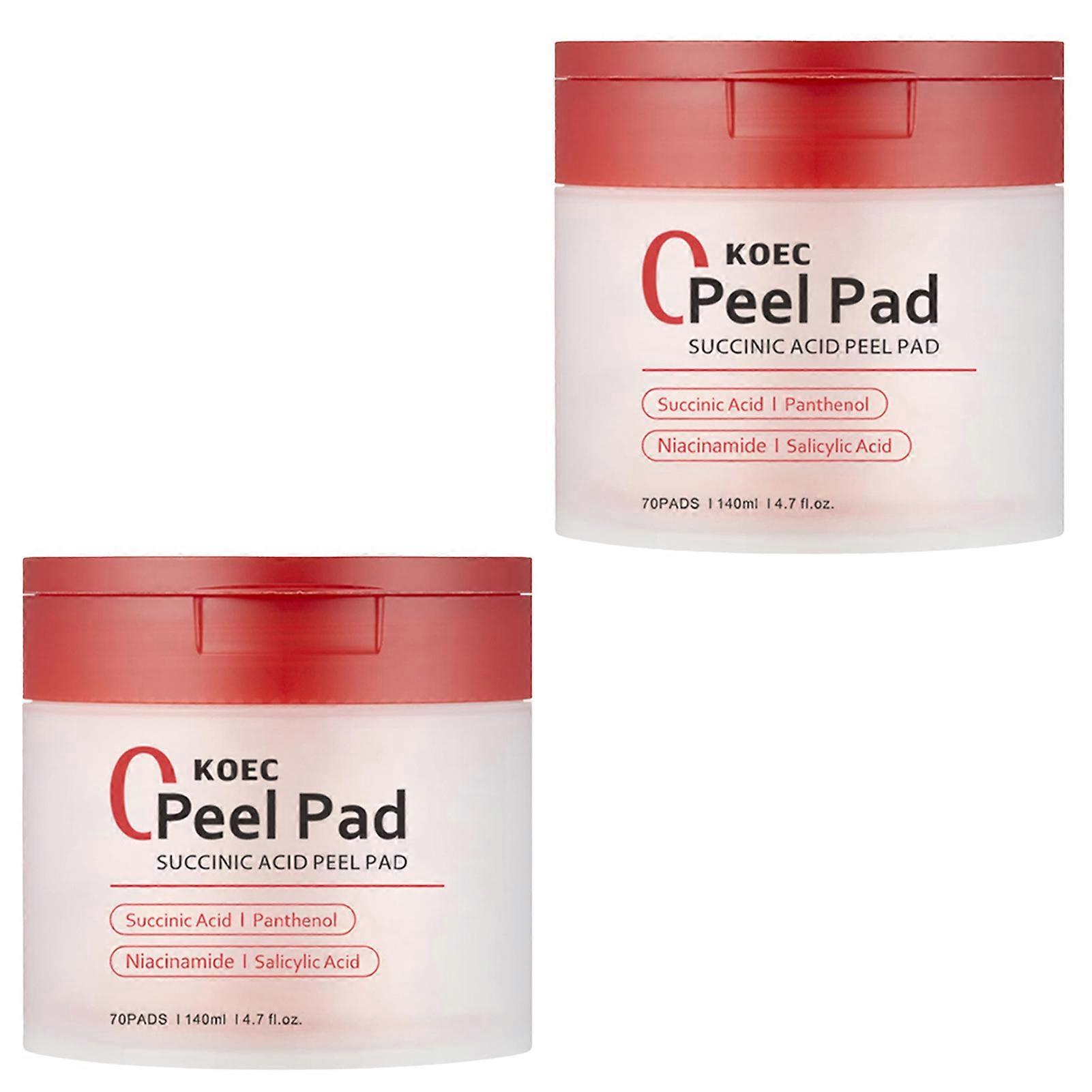 70pcs Red Succinic Acid Peeling Pads Gentle Exfoliation Peeling Pads with Succinic Acid Skin Acnes Cleaner Toner Pads