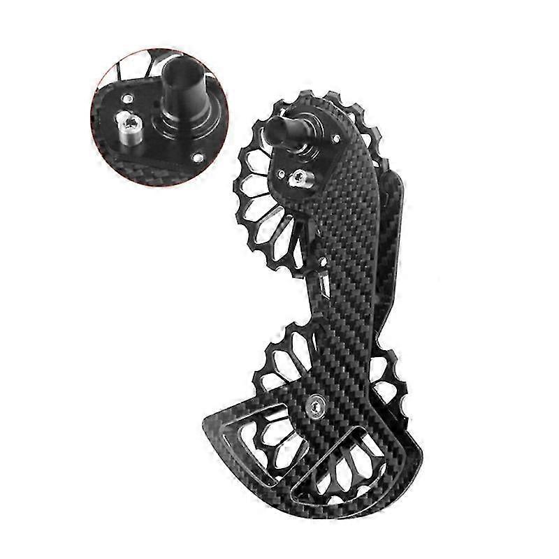 C Black Bicycle Carbon Fiber Ceramic Rear Derailleur 17T Pulley Guide Wheel for Shimano-6800/R7000/R8000/R9100/R9000