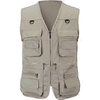 Gilet de randonnée multipoches homme, TRAVEL 100 gris