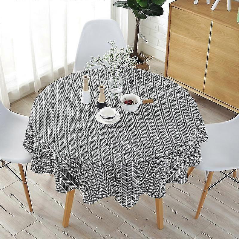 Nordic Style Tablecloth, Round Table And Round Tablecloth, Dustproof Cotton And Linen Tablecloth, Holiday Dinner Decoration