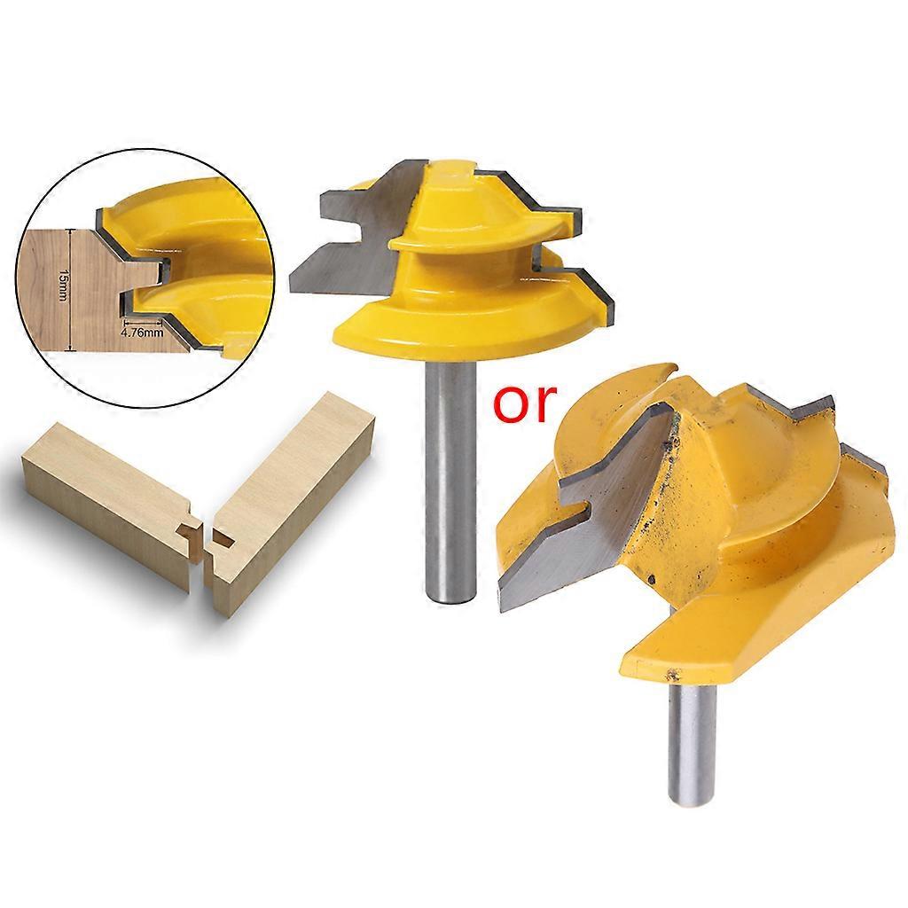 45 Degree Miter Lock Tenon Milling Woodworking Router Bit 6mm Shank Cutter Tool