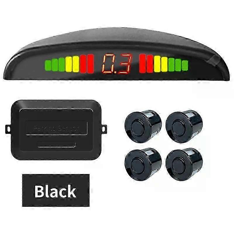 Hippcron Car Led Parking Sensor Kit 4 Sensors 22mm Backlight Display Reverse Backup Radar Monitor System 12v 4 Colors