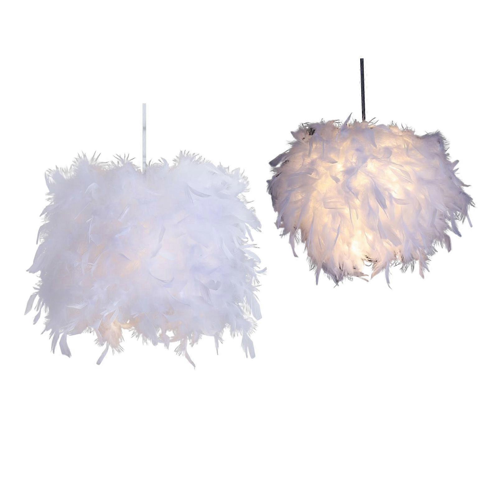 Modern Feather Lamp Shade Romantic compatible with ceiling