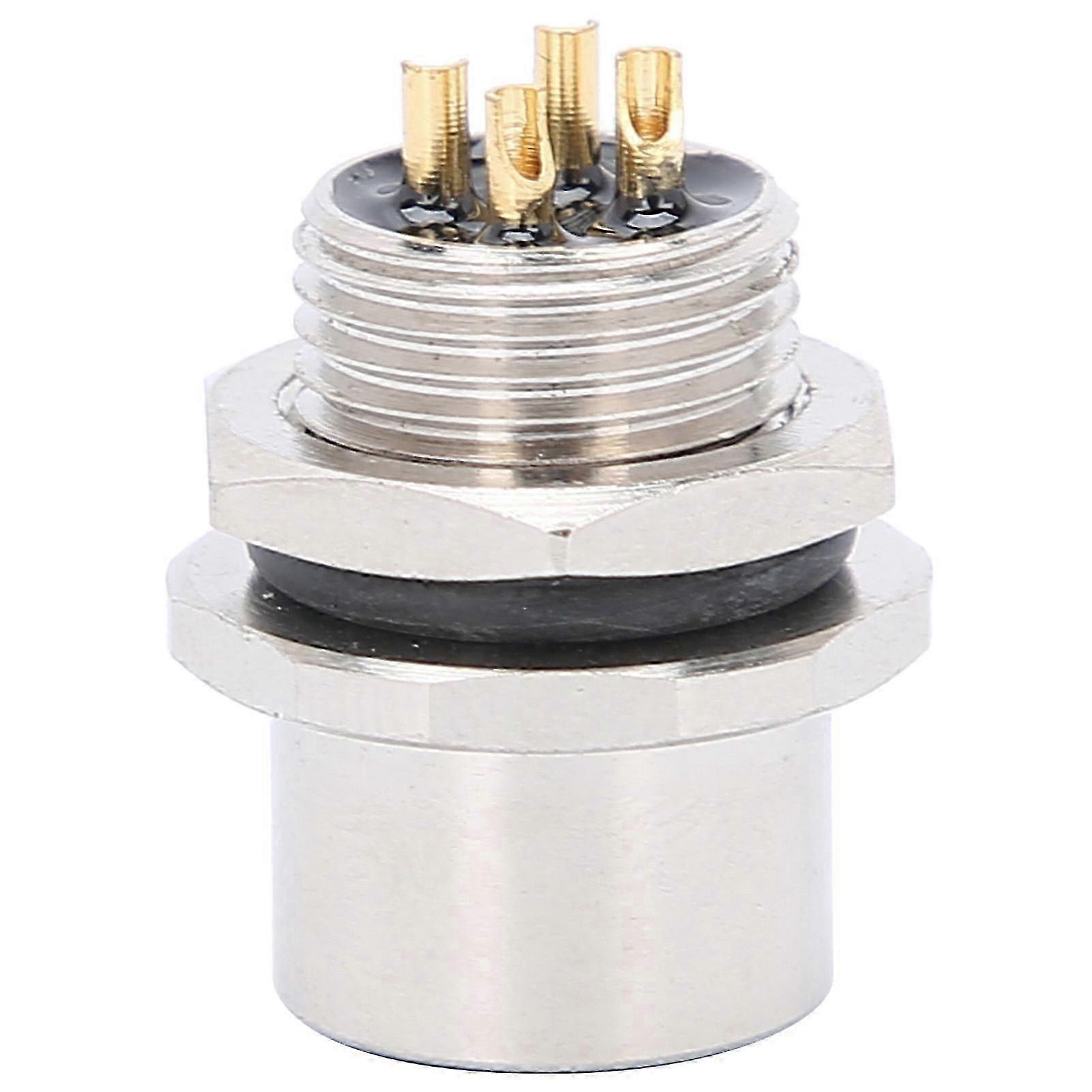 Waterproof Connector Thread Panel Front Mounting Socket Electrical Circuit Accessories M12BS4
