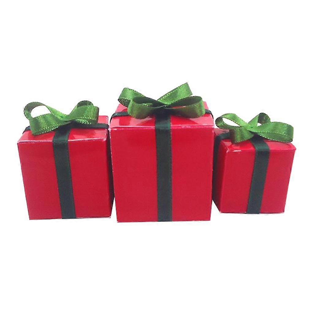 1:12 Puppenhaus Weihnachten Geschenkbox Zubehör, 3 Stück Set Simulation Puppenhaus