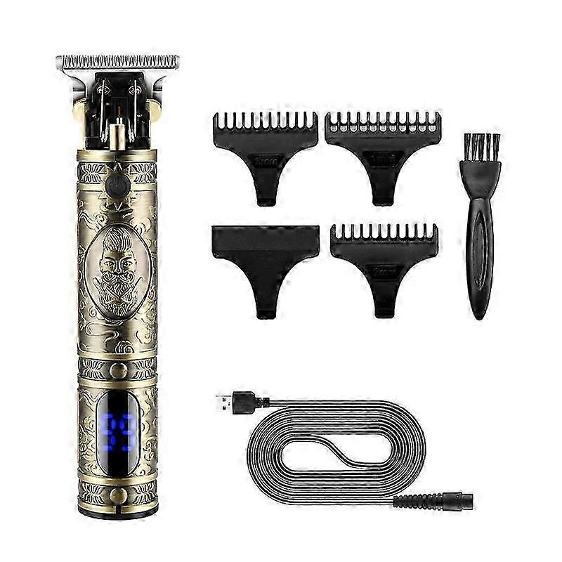 Electric hair clipper LCD electric clipper rechargeable retro oil head carving clipper