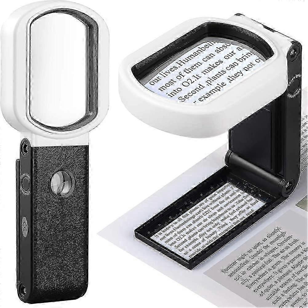 Magnifying Glass With Light, 3.5x/25x Light 6 Led Illuminated Reading Magnifier