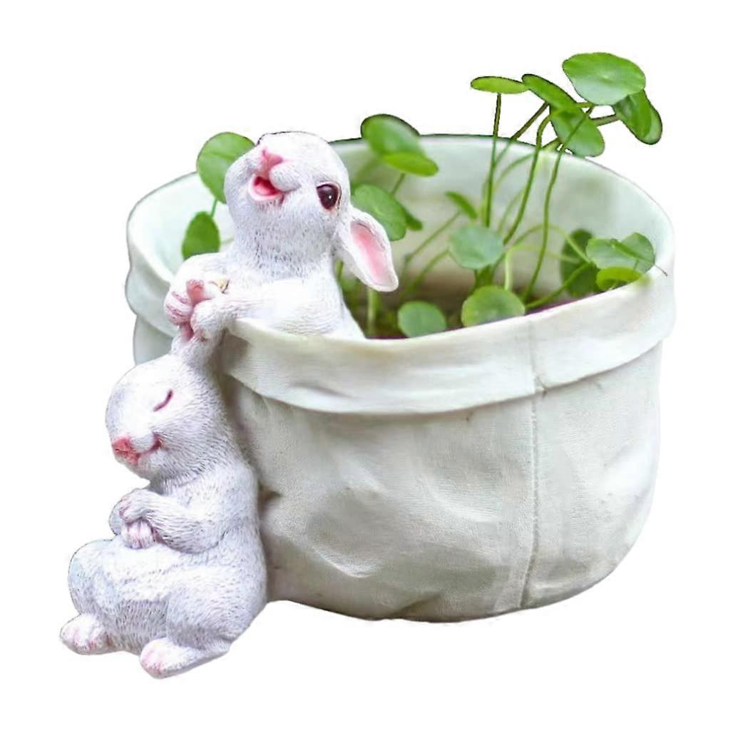 Rabbit Succulent Planter Garden Easter Pot Decor Plant Pots