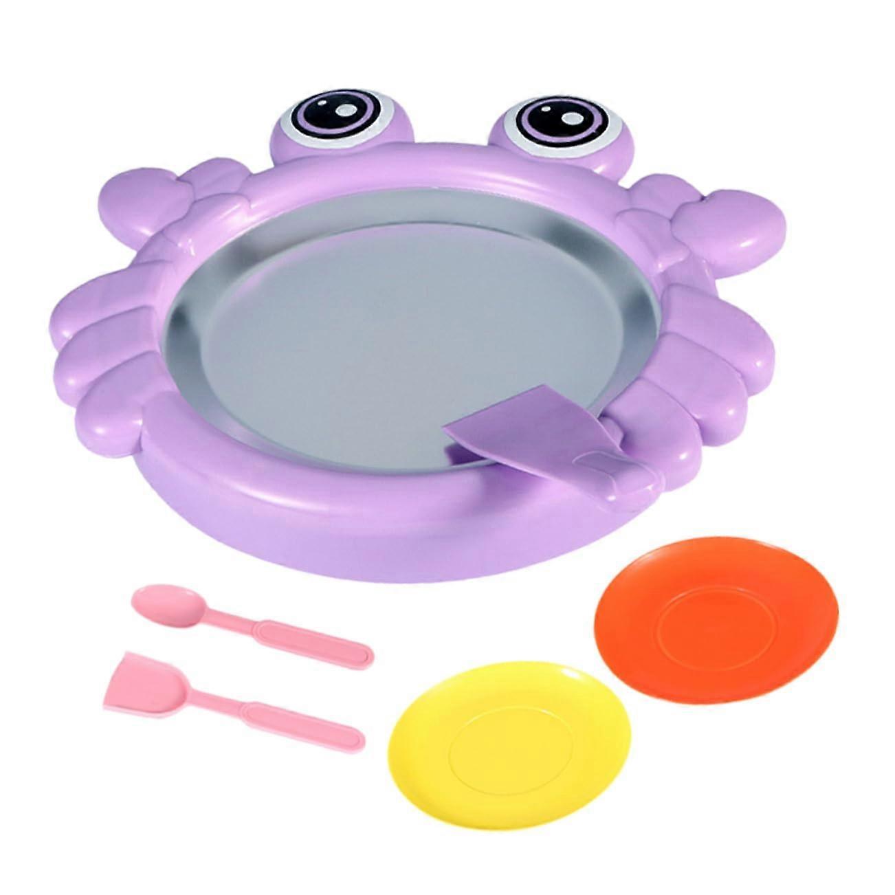 1 Set Machine for Fried Yoghurt Homemade Ice Cream Maker Ice Cold Plate Manual Ice Cream Maker Ice Cream Roll Ice Cream Roller Plastic Purple
