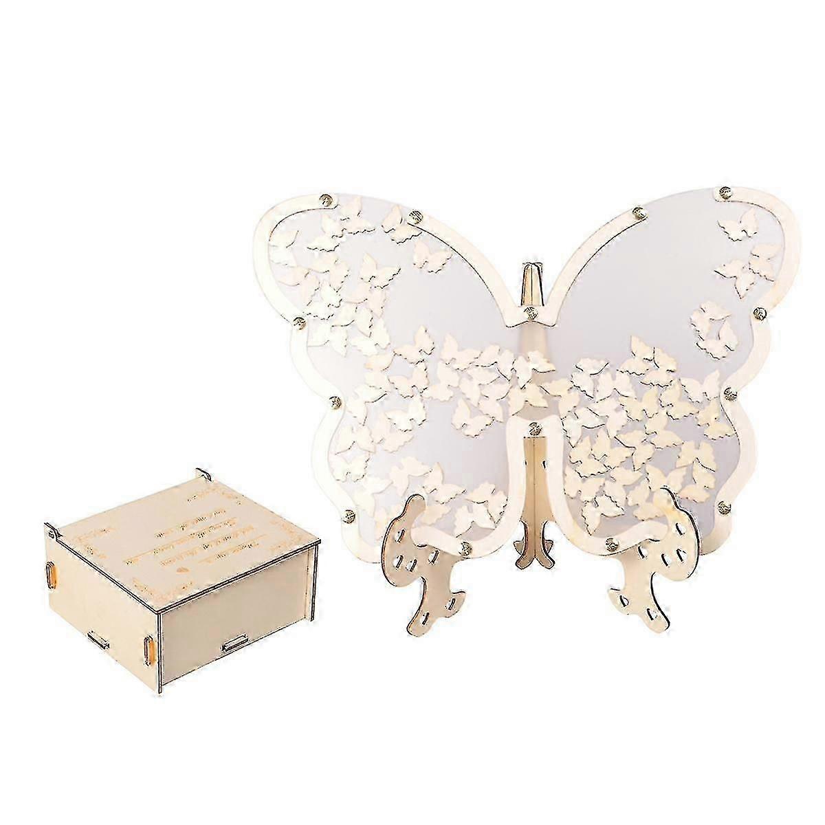White Wedding Guest Book Alternativey Butterfly Frame With Small Butterflys Rustic Guest Book Alternative Wedding Signs