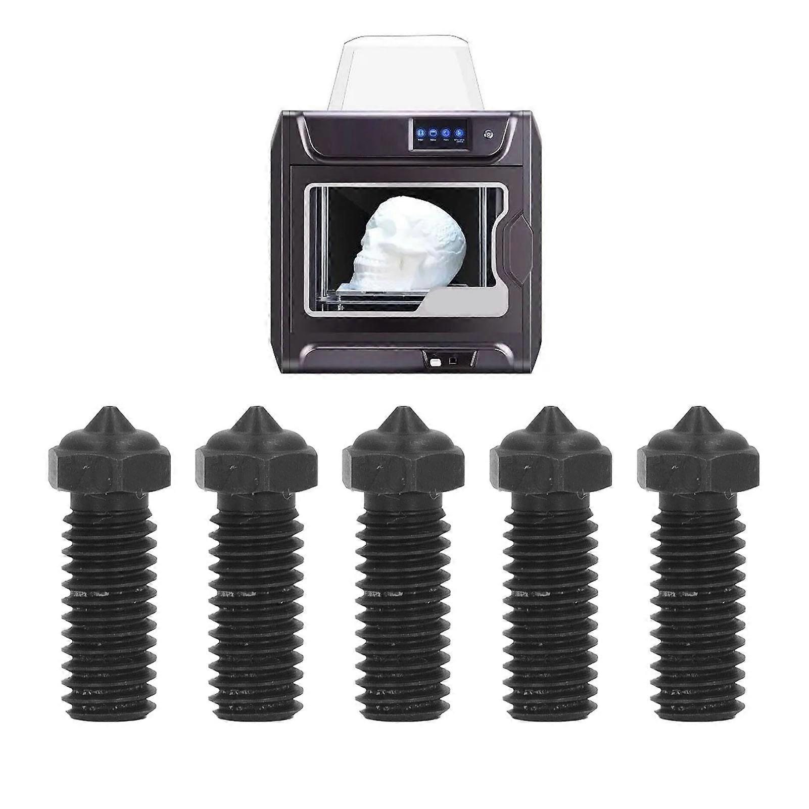5 STÜCKE 3D-Drucker Hotend-Düse gehärteter Stahl M6 Gewinde 0,4 mm Druckerdüse für QIDI X-Max3 X-Smart3 X-Plus3 