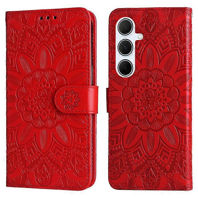 Samsung Galaxy A56 5Gケース、ヒマワリインプリントレザーウォレット、電話カバーに対応