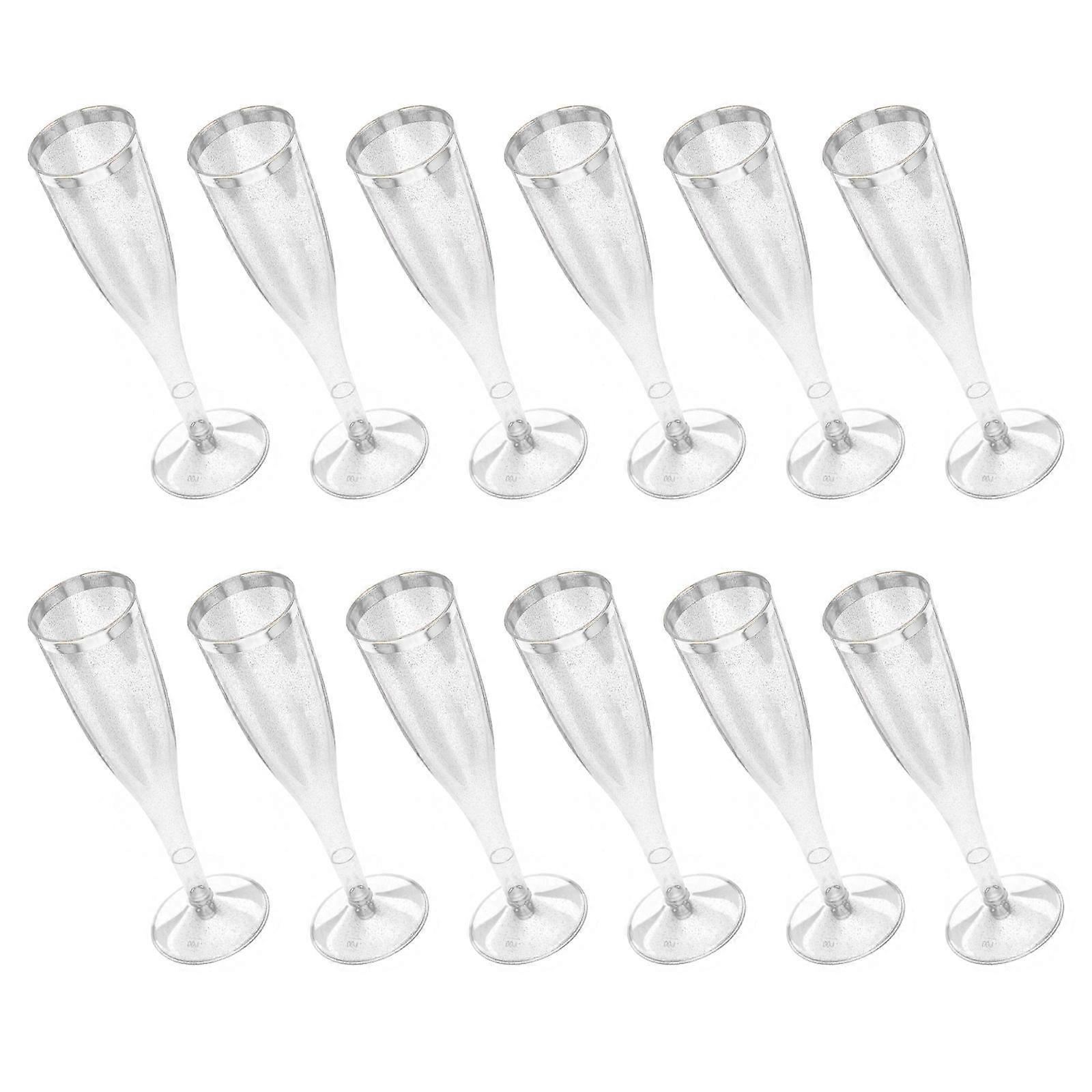 12Pcs Party Cups Wine Cups Disposable Glass Drinking Goblets