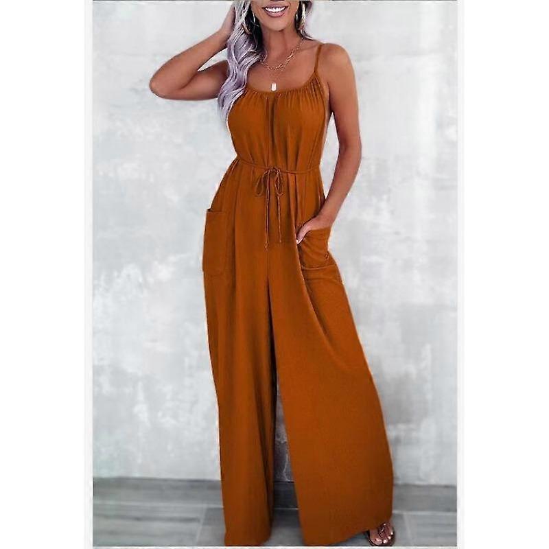Women's Summer Backless Loose Casual Long Jumpsuit