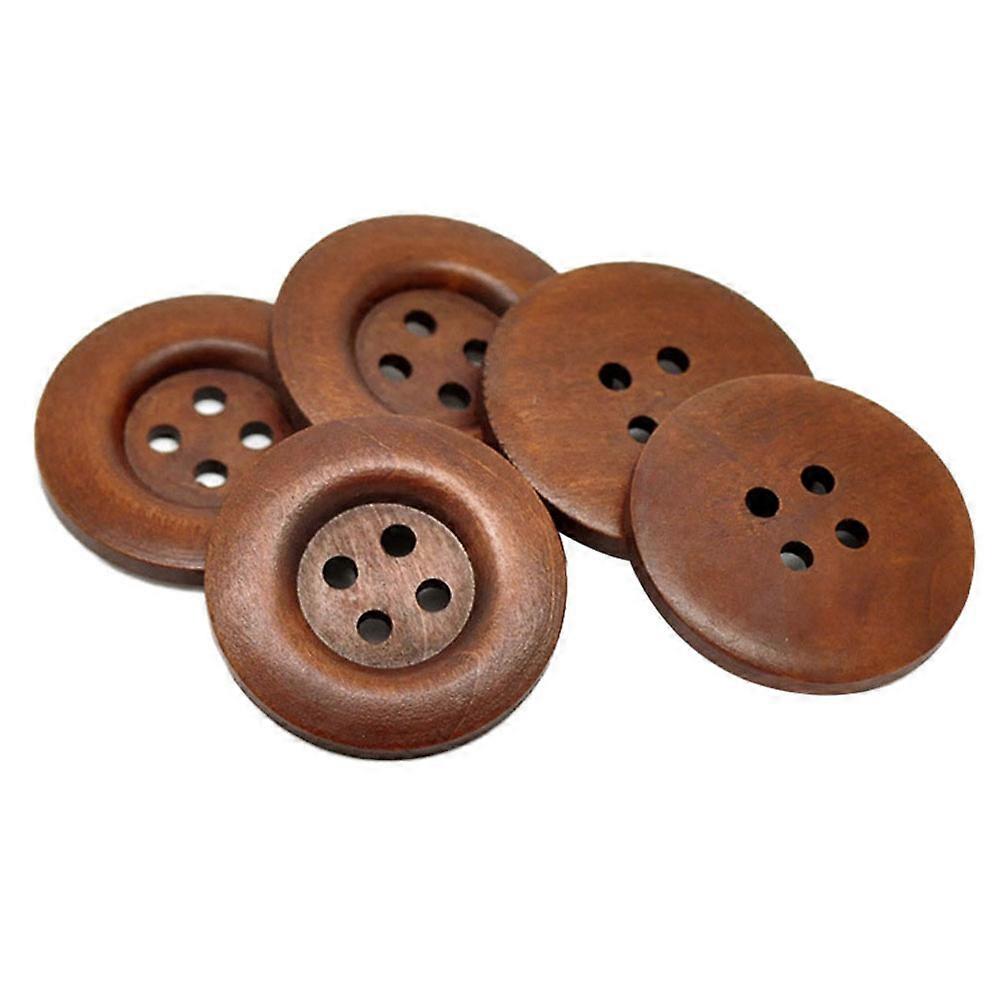30pcs Brown Round Buttons for Sewing, Scrapbooking & Crafting – Unique Decorative Fasteners for DIY Projects