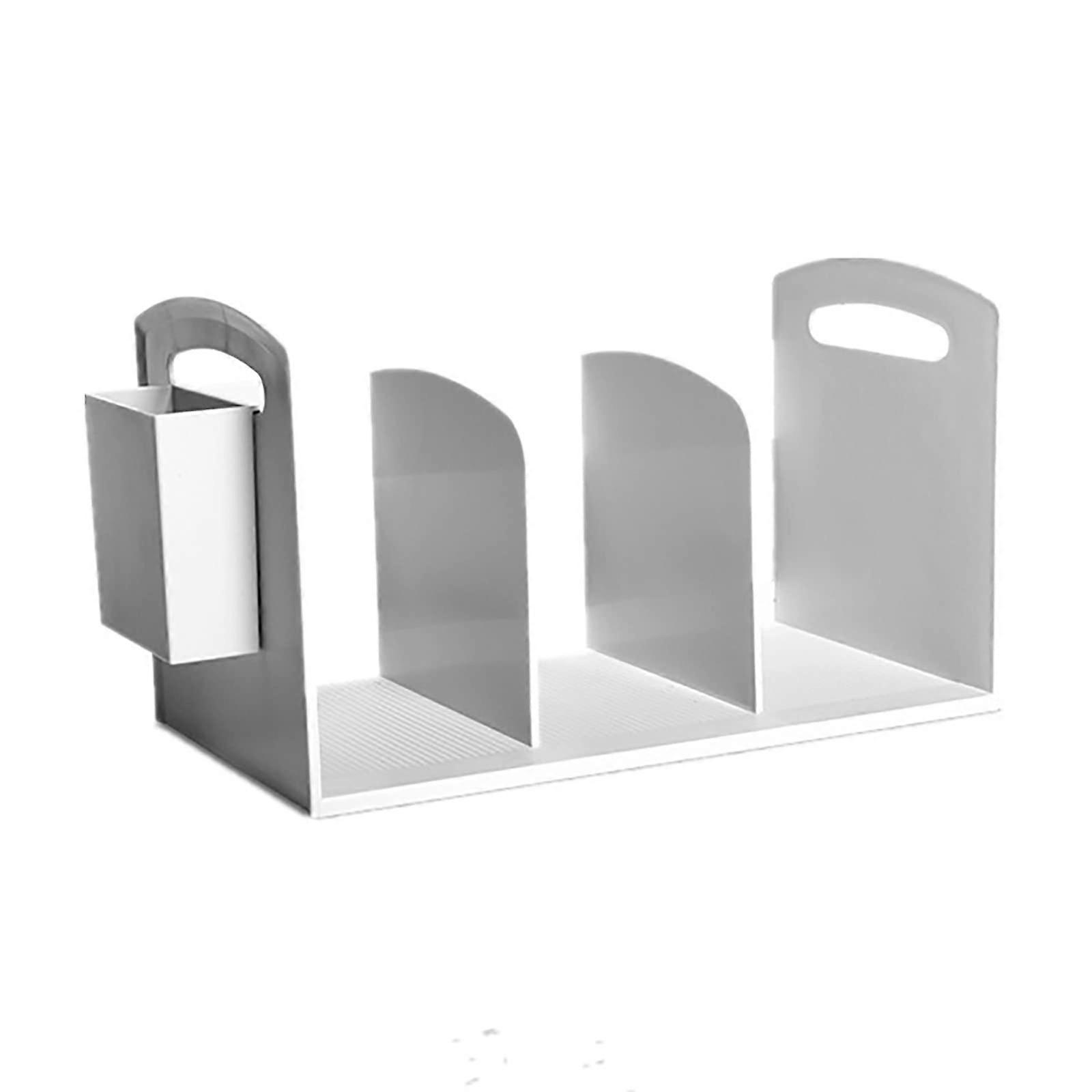 Desktop magazine holder computer desk, simple combination, storage organizer (Color: Bianco, Size: 34x20x18.7cm)