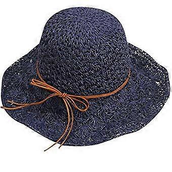 Foldable Straw Hat Women'S Ultraviolet Protection Women'S Straw Hat Panama Cloak Wide Edge Fashionable Beach Cloak Bow