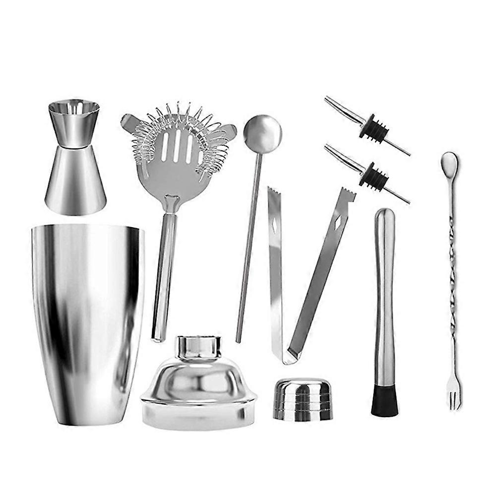ステンレス製シェーカーカクテルメイキングツールシルバー550mlミキシングシェーカー家庭用ミクソロジスト9個