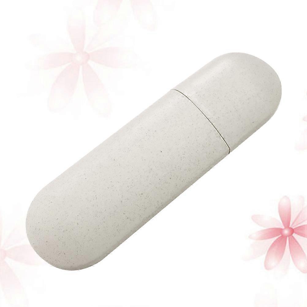 Mini Toothbrush Box with Bacteria Prevention Function Beige Color 23x6.3x3.3 cm Size 1Pcs