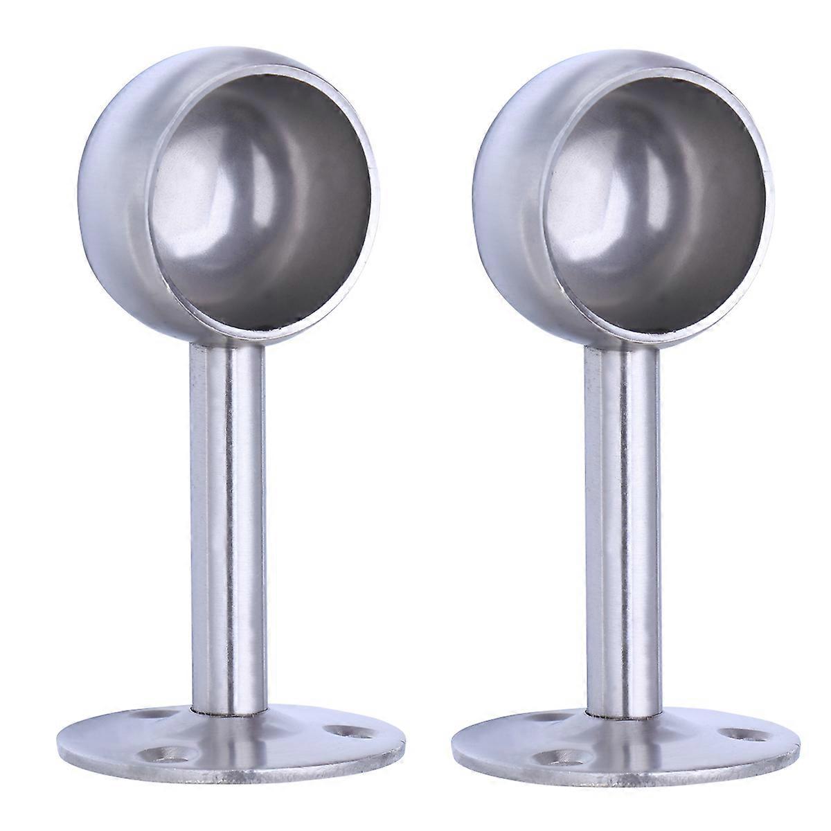 Ceiling Mount Bracket for Curtain Support Universal Design Homeowners 9x4.5x4.5cm Round Silver 2Pcs