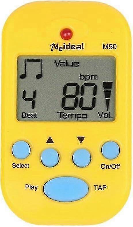 Digital Clip-On Metronome for Guitar & Lightweight Instruments - Mini Yellow