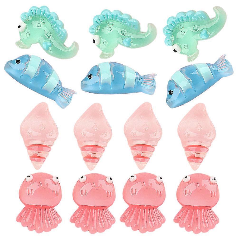 25pcs Luminous Animal Figurines Glow in the Models for Fish Tank Decoration Miniature Sea Creatures for Educational Displays