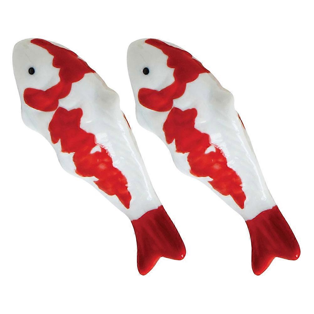Floating Fish Ornament Ceramic Fish Statue for Aquarium Decor 2Pcs