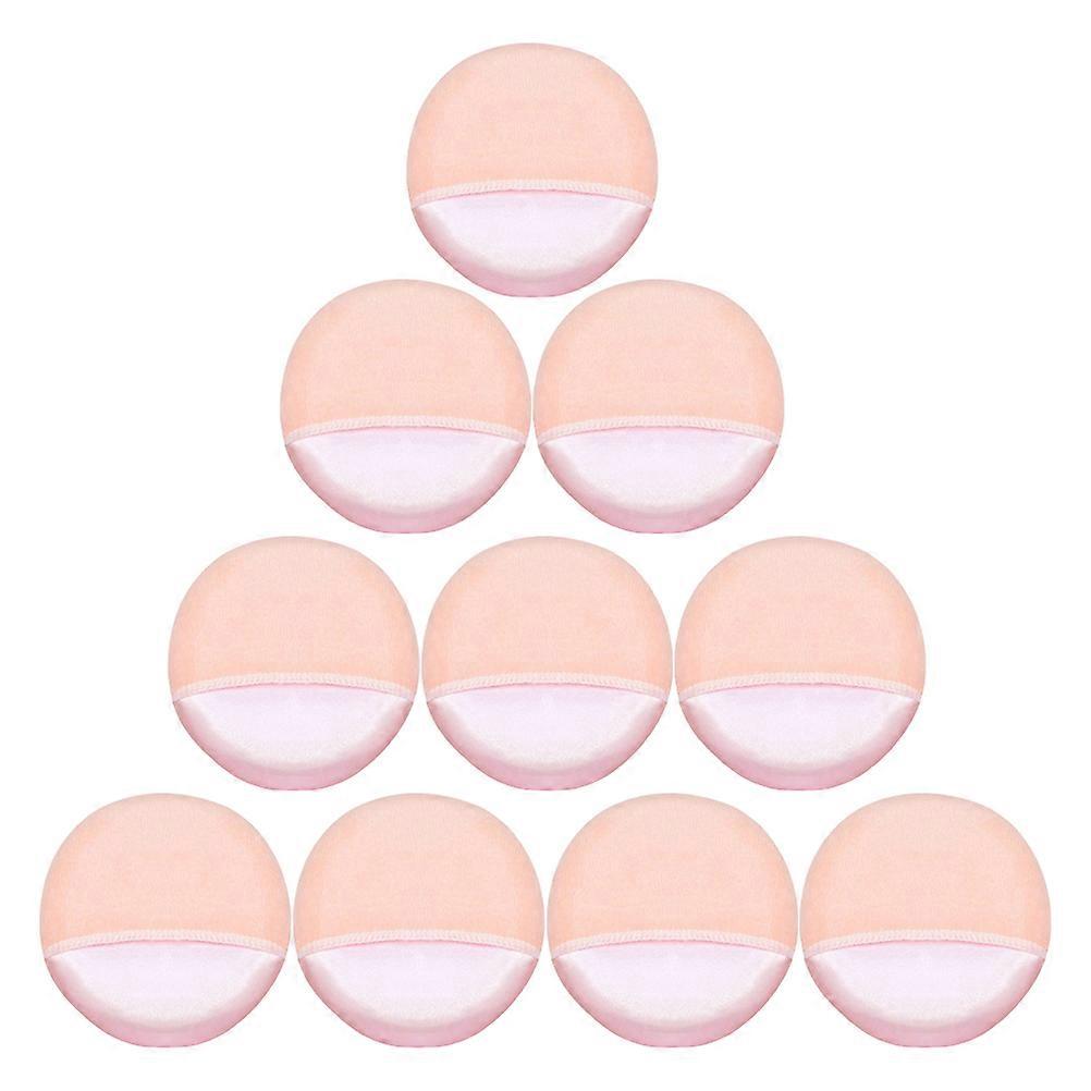 10pcs Comfortable Powder for Girls in Pink Flocking Material Makeup Applicators Foundation