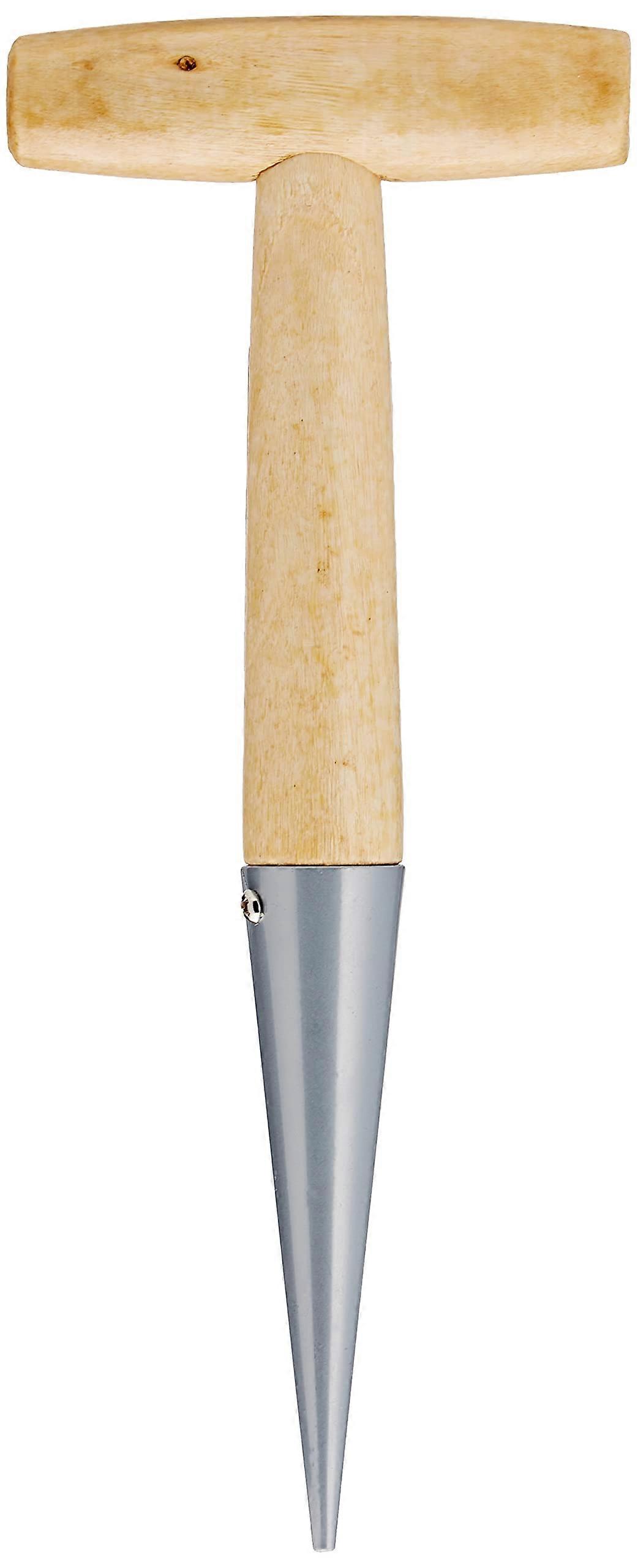 Bulb Planter 27cm - Hand Planter with Solid Wooden Handle - Brown