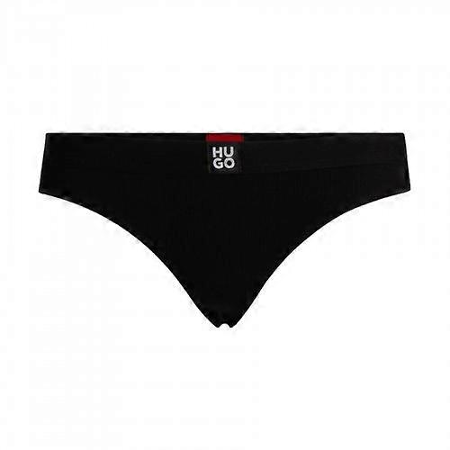 Hugo Damen/Damen Gerippter String mit gestapeltem Logo