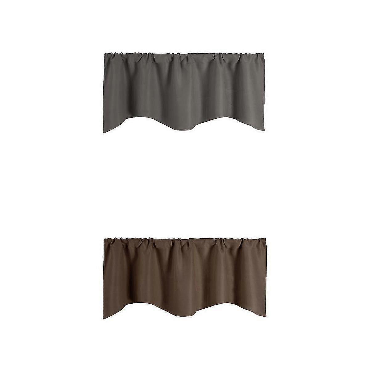 Short Curtain Panel Solid Color Valance for Kitchen Windows